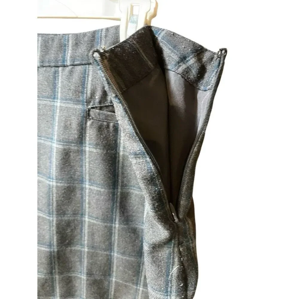 Gap School Girl Gray Checkered Plaid Skirt Fully Lined 16